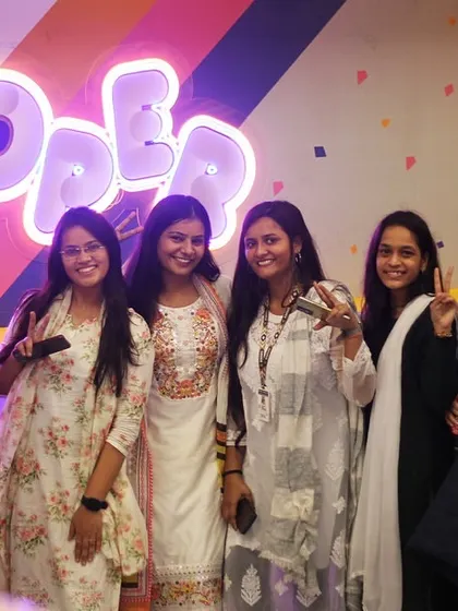 The Zooper neon sign is the perfect backdrop for a group photo with your friends after a day of fun.