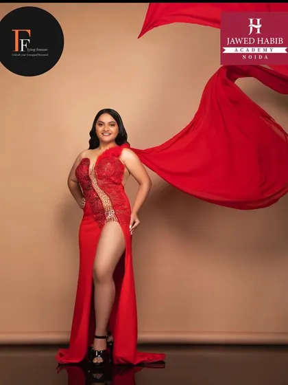 A dramatic, flowing gown captured during a fashion shoot, providing our students with high-quality images for their professional portfolios.