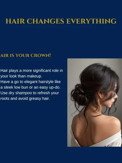 Hair changes everything. It plays a more significant role in your look than makeup. Having a go-to elegant hairstyle like a sleek low bun can make you look polished in an instant.