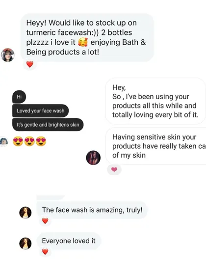 More love for our turmeric facewash. It makes me so happy to know that my products are helping you take care of your sensitive skin and that you're loving the results.