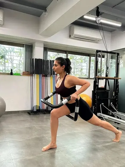Training with the stars is always a highlight. Here I am working with one of Bollywood's finest, shaping and sculpting with the power of Pilates.