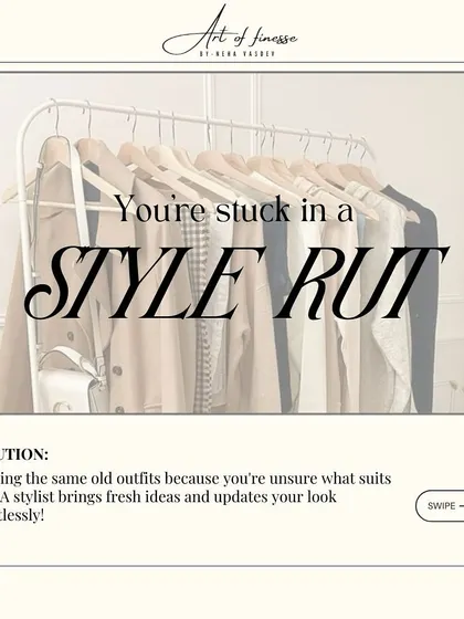 Are you stuck in a style rut, wearing the same old outfits? This is a common problem I solve for my clients. A stylist can bring in fresh ideas and update your look effortlessly.