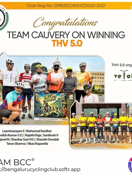 We are incredibly proud of Team Cauvery for their victory at THV 5.0, an event organized by Velokofi. This win is a testament to their teamwork, perseverance, and hunger to compete. It showcases the competitive spirit that thrives within our club.