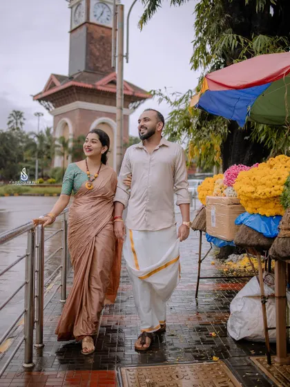 A happy walk past a colorful flower stand, capturing the vibrancy of the city.