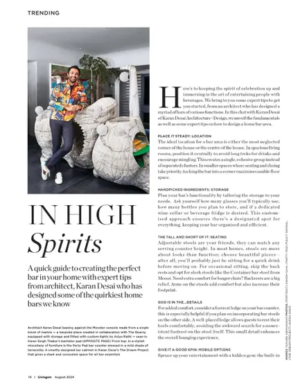 The "In High Spirits" feature in Livingetc, where I gave a quick guide to creating the perfect bar in your home.