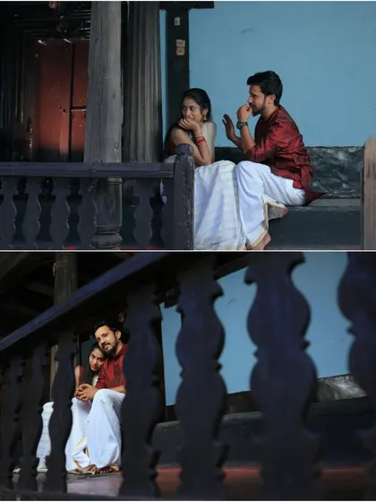 A quiet moment between a couple on a traditional wooden balcony. I used the architecture to frame the shot, adding depth and a sense of place.