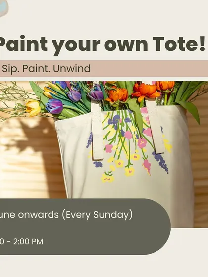 Our 'Paint your own Tote' workshops are a crowd favorite. Come design and paint a functional piece of art that reflects your personal style.