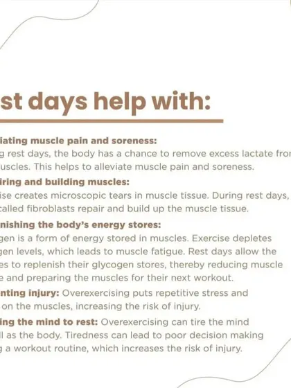 Rest days are productive. They help alleviate muscle soreness, repair tissue, replenish energy stores, and prevent injury. Giving your mind a break is just as important for making good decisions in your next workout.