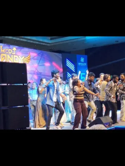 Employees performing on stage at their company's anniversary celebration. I provide the sound and lighting to support their acts.