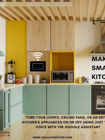 Make your kitchen a smart kitchen with our integrated hardware. This smart switch panel allows you to control lights, fans, and appliances with your voice via Google Assistant, all from a central point.