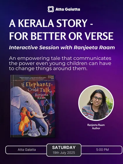 A tale of courage and friendship. We host interactive sessions with authors like Ranjeeta Raam, whose book 'If Elephants Could Talk' is a moving story perfect for young readers.