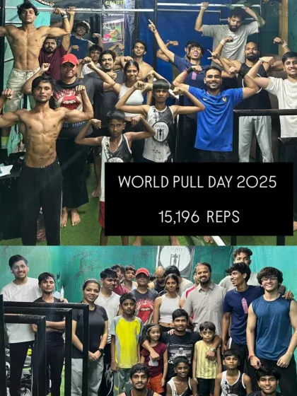 Celebrating our massive achievement on World Pull Up Day. This was a true team effort and a testament to our collective strength.