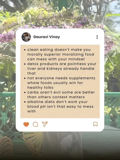 Let's clear up some BS. "Clean eating" doesn't make you morally superior, and your liver and kidneys are the only detox you need. Context matters more than food labels.