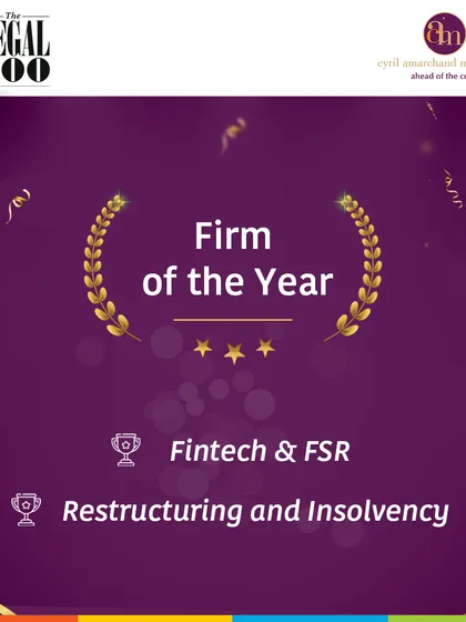 A duplicate graphic celebrating our 'Firm of the Year' wins at the Legal 500 India Awards 2024.