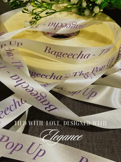 Tied with love, designed with elegance. We offer personalised ribbons for every festive occasion. You can add any name, text, or logo with a low minimum order quantity.