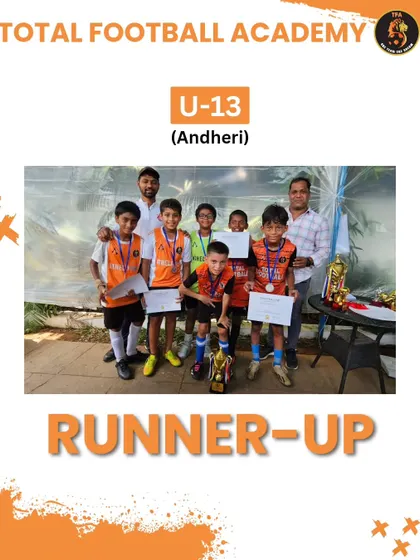 The U13 Andheri team celebrating their runner-up position at the Mumbai Champions League.