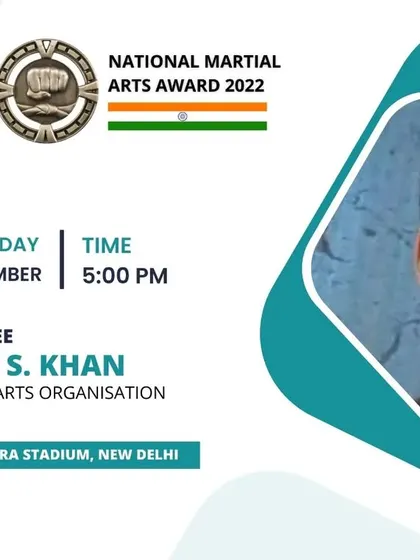 Announcing the National Martial Arts Award 2022 for Dr. S. S. Khan in the Martial Arts Organisation category. We believe in recognizing the tireless efforts of individuals and organizations that contribute to the sports ecosystem.