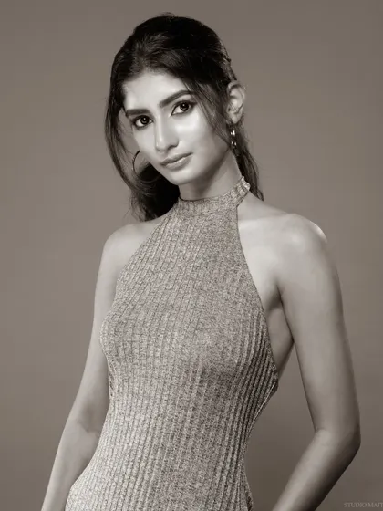 A black and white version of a portrait, for a classic and timeless look.