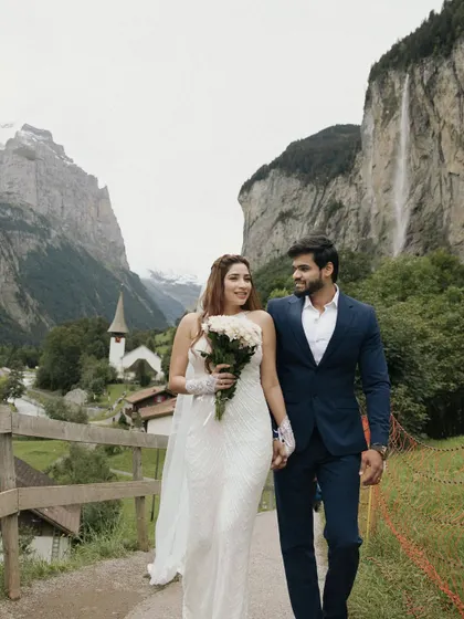 An intimate elopement in the heart of the Swiss Alps. For Punar and Malhar, the mountains were the only witness they needed for their beautiful journey to begin.