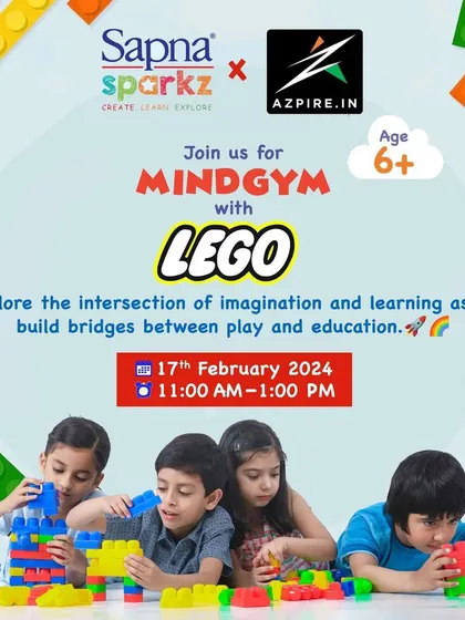 An invitation to our Mindgym with LEGO workshop, in collaboration with Azpire.in. This poster highlights our focus on bridging the gap between play and education for kids aged 6 and up.