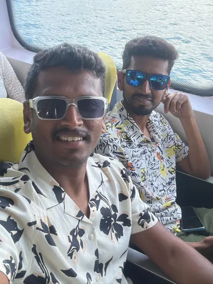 Enjoying the ferry ride between islands in the Andamans. The sea breeze and the views are amazing.