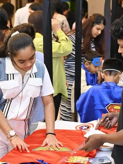 Guests of all ages enjoyed designing their own superhero capes.
