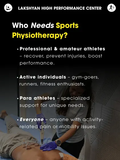 Who needs sports physiotherapy? Our services benefit professional and amateur athletes, active individuals like gym-goers and runners, and para-athletes with unique needs. Essentially, we help anyone with activity-related pain or mobility issues.
