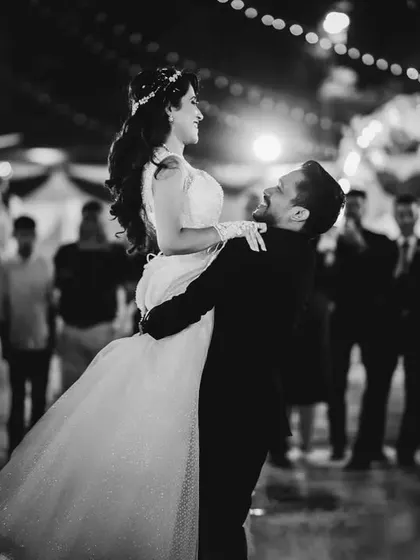 A timeless black and white portrait of the first dance. I focus on capturing the connection between the couple, creating an image that feels both classic and full of emotion.