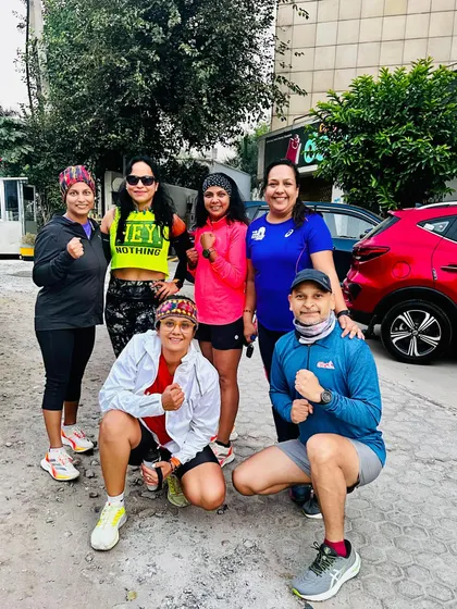 A group of our runners, men and women, showing their fighting spirit. We are a diverse tribe united by our love for fitness.