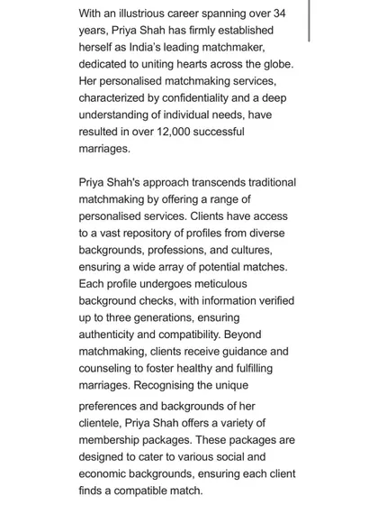 The Times of India, Etimes, and Times Ascent have chronicled my journey extensively, from receiving the Inspiring Entrepreneur Award to being ranked among the world's top 3 elite matchmakers. These articles detail my philosophy of creating 'organic connections' and building a heritage institution for arranged love marriages.