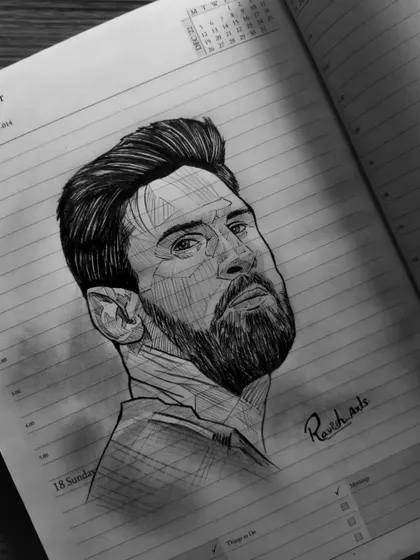 The GOAT, Lionel Messi, finally gets his World Cup. This is my finished diary sketch celebrating that historic moment.