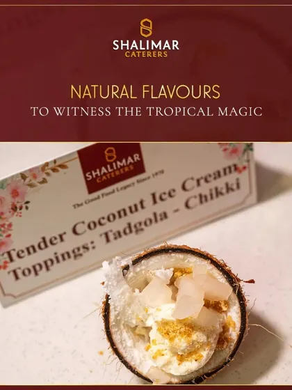 Witness the tropical magic with our Tender Coconut Ice Cream, served in a natural coconut shell with unique toppings like tadgola and chikki.