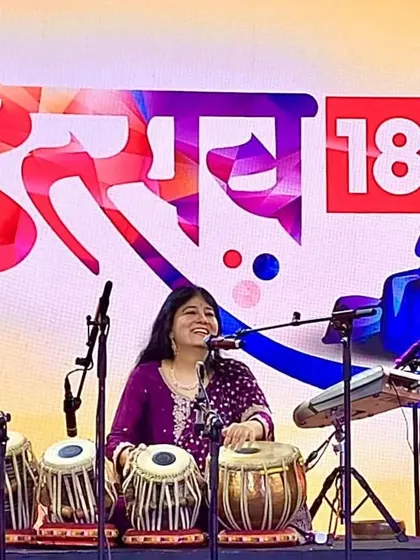 Performing with my fusion band at the News18 Diamond States Summit in Maharashtra. For this event, I curated a special set that showcased the folk music and vibrant rhythms of the state.