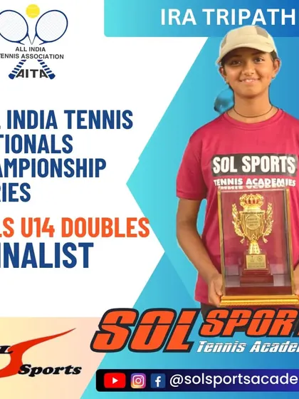 Kudos to Ira Tripathi for reaching the finals in Girls Doubles at the U14 AITA Nationals Championship Series. Her hard work and skill on the court are impressive.
