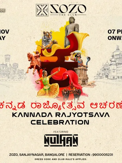 Celebrating Kannada Rajyotsava at Zozo Club. It's an honor to play for our state's formation day, filling the night with pride and the best of Kannada music.