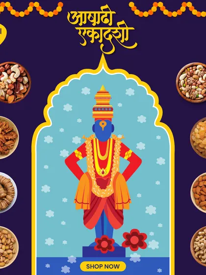 On Ashadhi Ekadashi, you can enjoy my divine assortment of dry fruits. They are a perfect and healthy choice for this day of devotion.