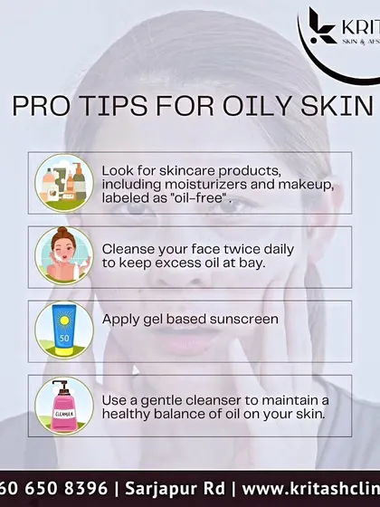 Here are some professional tips for managing oily skin. Key strategies include using oil-free products, cleansing twice daily with a gentle formula, and never skipping a gel-based sunscreen to protect your skin without clogging pores.