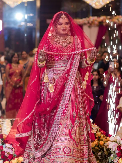 Your bridal entry is a moment everyone will remember. I make sure your entire look, from the makeup and hair to the dupatta draping, is perfect so you can walk in with absolute confidence, ready for your forever to begin.