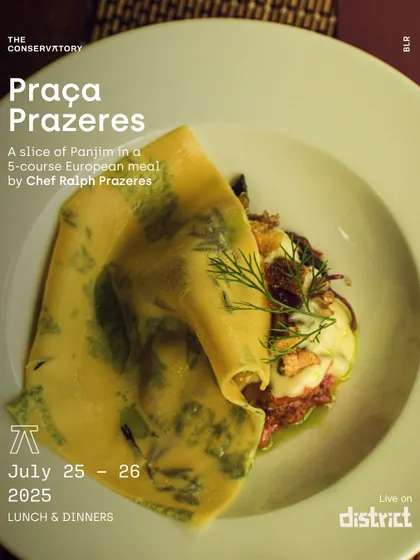 The poster for our Praça Prazeres pop-up, featuring a stunning Red Amaranth Lasagna. This event brought a slice of Panjim to Bangalore with a 5-course European meal by Chef Ralph Prazeres.