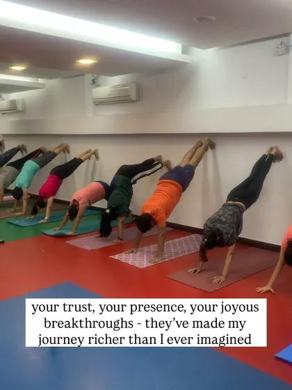 Witnessing the joyous breakthroughs of my students, like mastering wall-assisted handstands, makes my journey richer than I ever imagined.