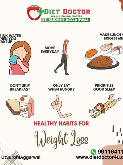 These healthy habits are the key to sustainable weight loss. I emphasize simple actions like drinking water, moving every day, and not skipping breakfast to build a routine that lasts.