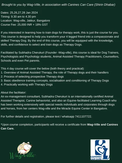 This course provides a deep dive into Animal Assisted Therapy, from selecting and training therapy dogs to practical work. It's designed for trainers, psychologists, and even passionate pet parents.
