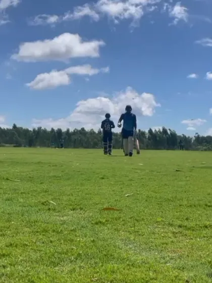 A shot of our coach, Hitakrith, walking off the field after scoring a fantastic century. We believe our coaches should lead from the front, demonstrating the skill and mindset we teach our students.