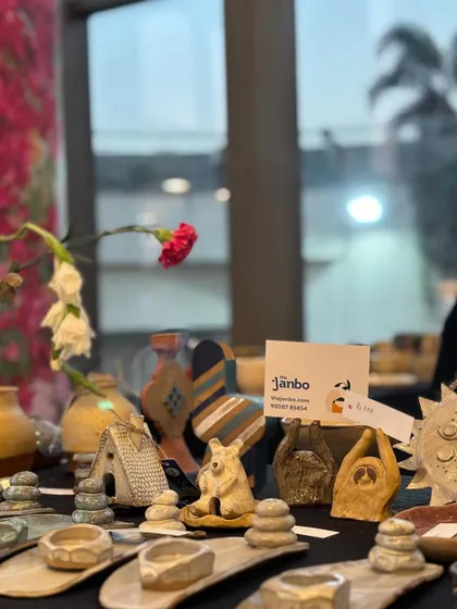 Another shot from our first flea market. Seeing all my creations together, ready to find new homes, was an unforgettable feeling.