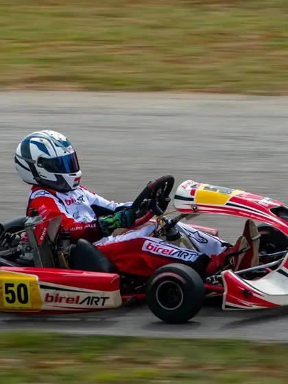 Capturing the motion and speed of kart number 50. The blurred background emphasizes the velocity our karts are capable of achieving.