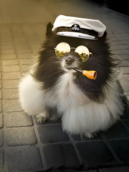 Ahoy, matey! This little Pomeranian is ready to set sail. Using digital tools, I can transform your pet into any character you can imagine.