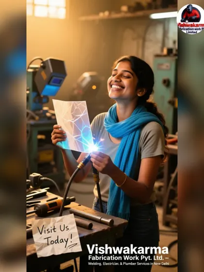 This image represents a happy client inspecting our precision work. We use the best materials, like high-quality UV sheets, to ensure a flawless and durable finish on all fabrication projects.
