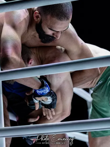 Dominating the clinch against the ropes at ONE Championship. This is a direct result of the endless wrestling and clinch drills we practice in the gym.