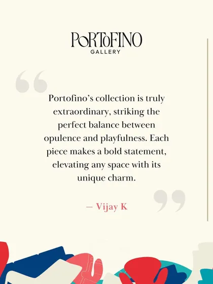As part of our collaboration with Portofino Gallery, we curated a selection of pieces that reflect our bold, eclectic, and playful style.