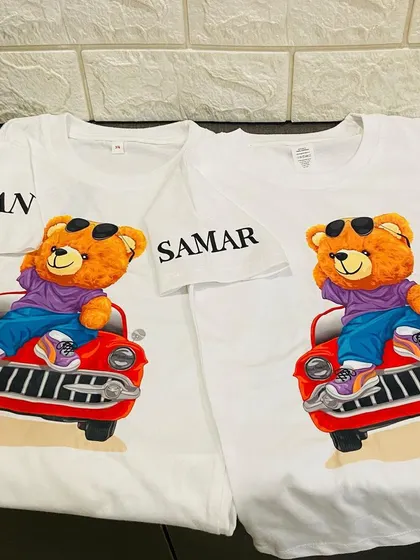 Matching personalised t-shirts for brothers or friends. It's a fun way to celebrate a special bond.